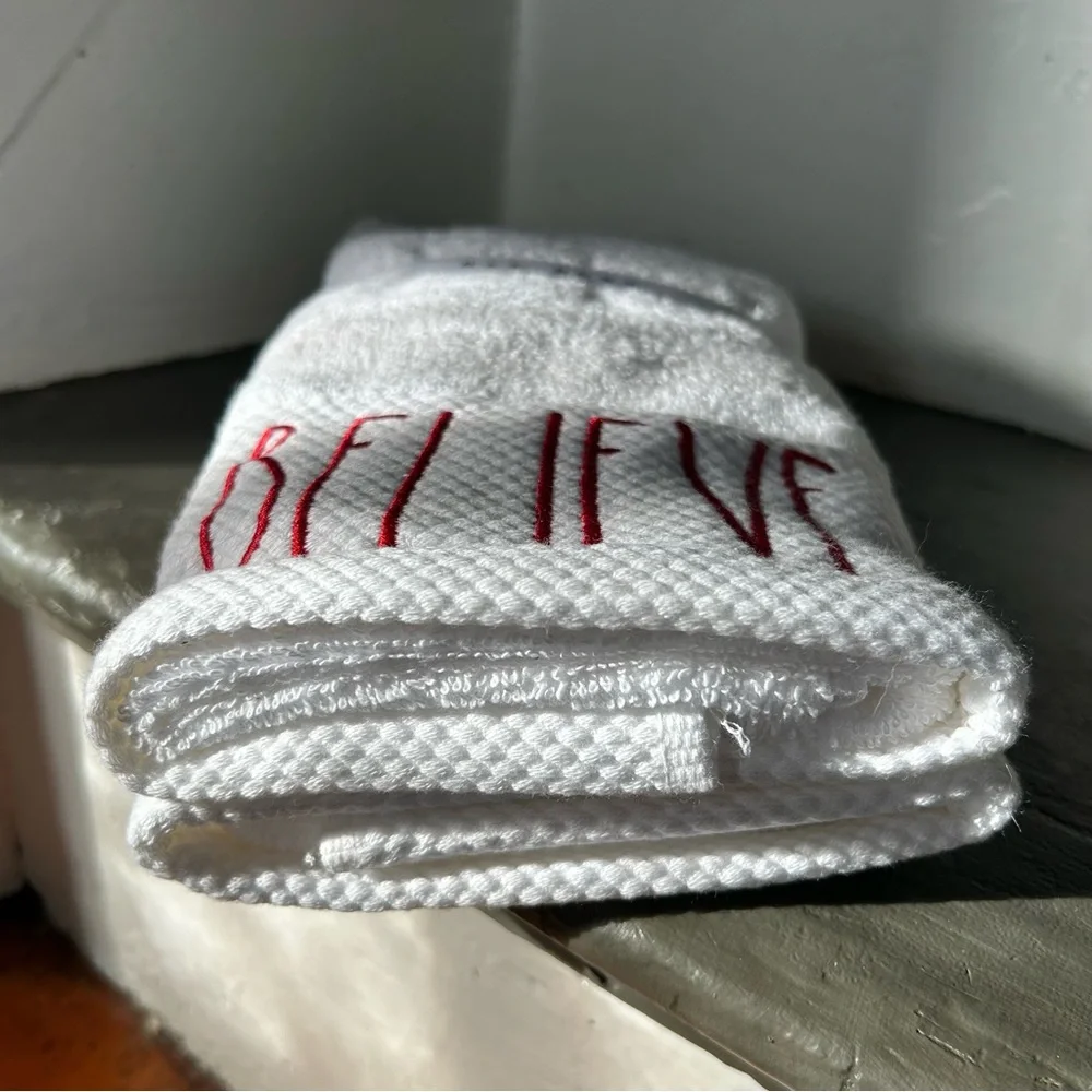 Rae Dunn BELIEVE Hand Towels